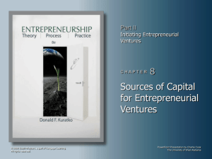 8. Sources of Capital for Entrepreneurs.