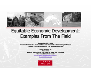 Equitable Economic Development - Kirwan Institute for the Study of