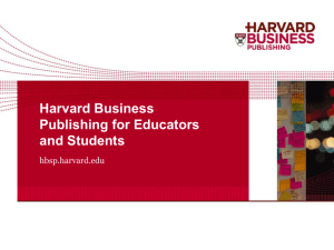 Harvard Business Publishing for Educators and Students