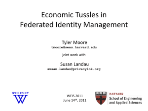 Economic Tussles in Federated Identity Management Tyler Moore