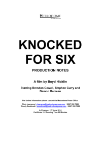 KNOCKED FOR SIX - Metrodome Distribution