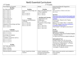 NxtG Essential Curriculum 11th Grade 1st 9 weeks NxtG Objectives