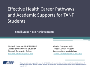 Addressing challenges / barriers for TANF students