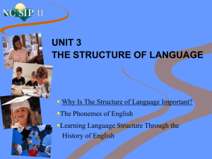 UNIT 3 THE STRUCTURE OF LANGUAGE