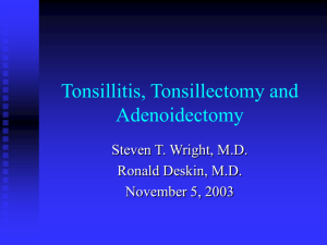 Tonsillitis, Tonsillectomy and Adenoidectomy