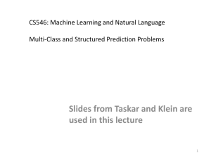 CS546: Machine Learning and Natural Language Preparation to the