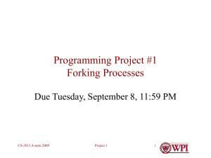 Programming Project #1 Forking Processes