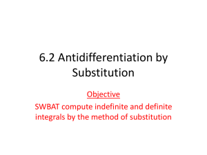6.2 Antidifferentiation by Substitution