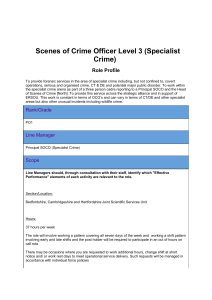 Scenes of Crime Officer Level 3 (Specialist