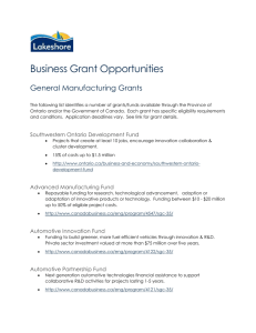 General Manufacturing Grants