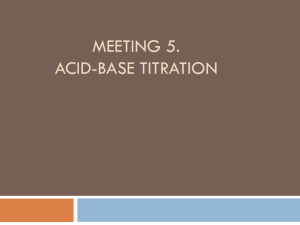 Meeting 5. Acid-Base Titration