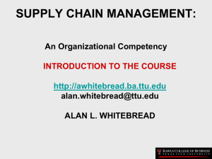 SUPPLY CHAIN MANAGEMENT Online/Distance Learning Course