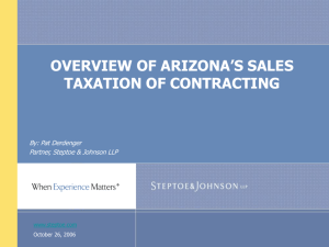 framework of arizona's sales taxation of contracting