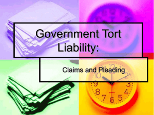 Government Tort Liability: Claims and Pleading