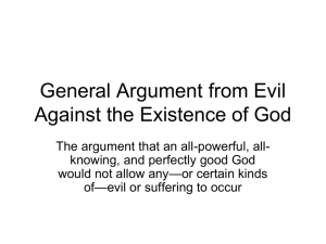 General Argument from Evil Against the Existence of God