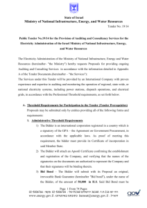 Public Tender No.19/14 for the Provision of Auditing and