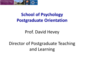 PG Orientation talk 15-16 - School of Psychology