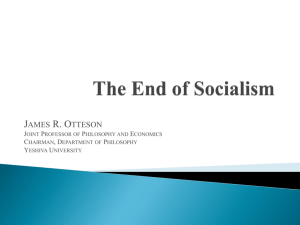 The End of Socialism as Moral Ideal