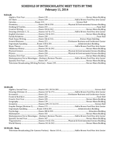 SCHEDULE OF INTERSCHOLASTIC MEET TESTS BY TIME