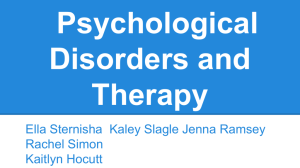 Psychological Disorders and Therapy