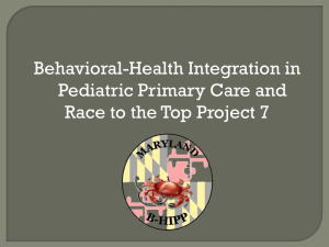 Maryland Behavioral Health Integration in Pediatric