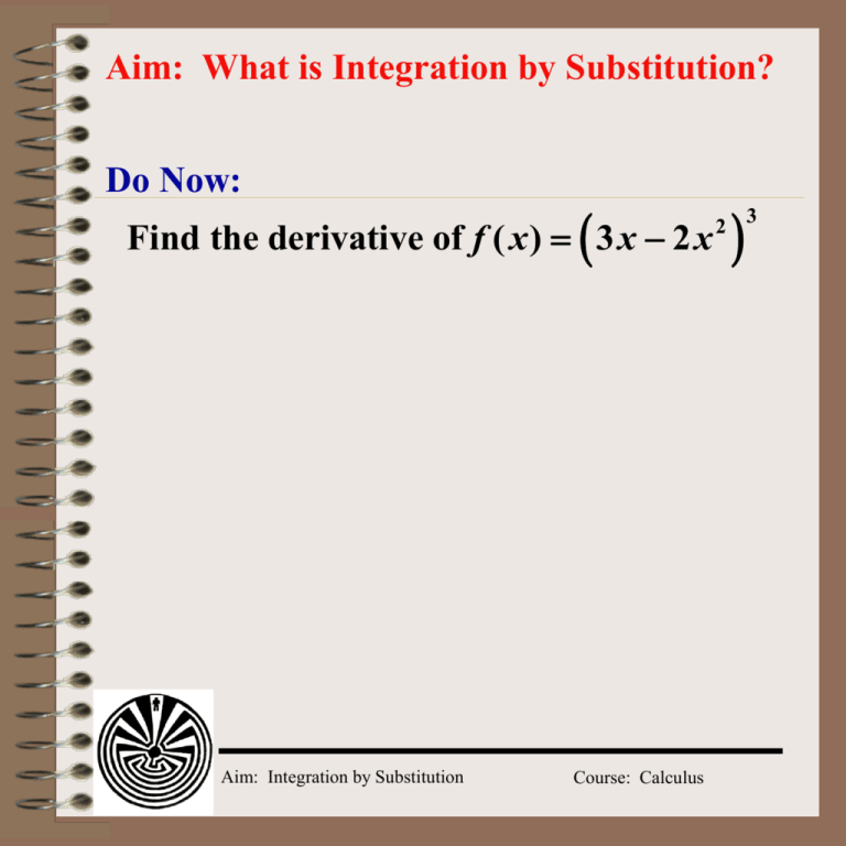 Aim What Is Integration By Substitution 