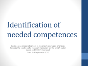 Identification of needed competences