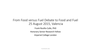 food and fuel - Biofuels & Bioenergy