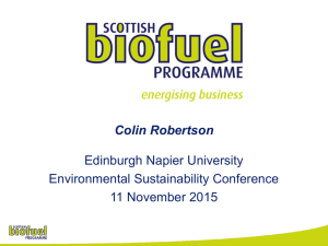 Scottish Biofuel Programme - Edinburgh Napier University