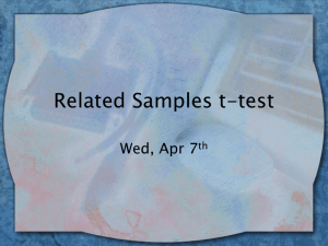 Related Samples t-test - the Department of Psychology at Illinois
