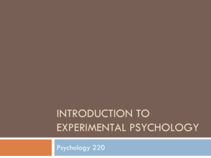 Introduction to Experimental Psychology Module I 2009
