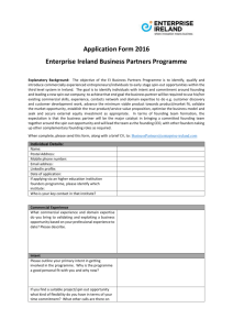 Application Form - Enterprise Ireland