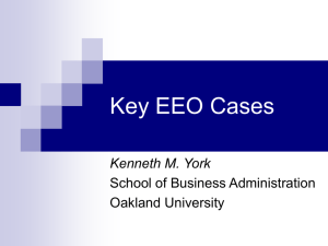 Key EEO Cases - School of Business Administration