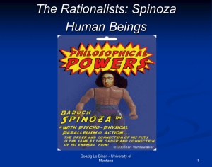 Spinoza, Human Beings, Knowledge and the