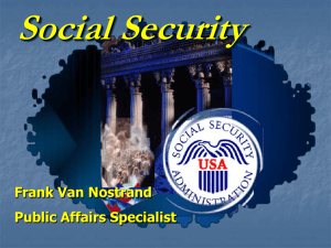 Social Security Frank Van Nostrand Public