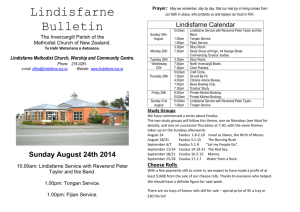Sunday August 24, 2014 - Invercargill Methodist Parish