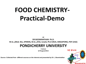 FOOD CHEMISTRY-Practical-Demo