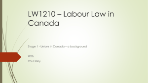 Organized Labour In Canada