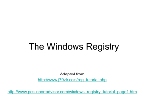 The Windows Registry