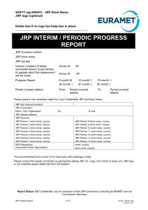 JRP Interim/Periodic Progress Report template
