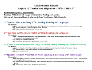 Synthesis Essay (CCR: Writing, Reading and Language)