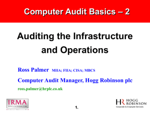 Auditing the Infrastructure and Operations