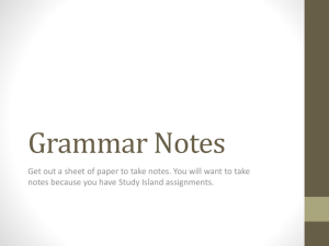 Grammar Notes - Moore Public Schools