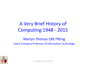 Powerpoint Presentation for "A Very Brief History of Computing