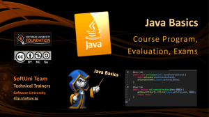 Java Basics Course Introduction
