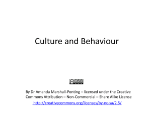 Culture and behaviour