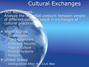 Chapter 8 Cultural Exchange Power Point