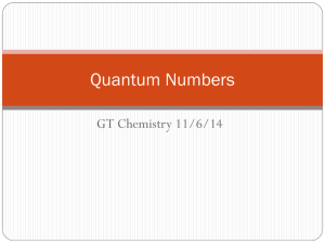 11/6 Quantum Numbers