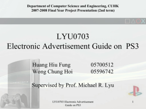 FYP 0703 - Department of Computer Science and Engineering, CUHK