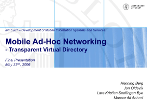 2. Mobile Ad-Hoc Networking